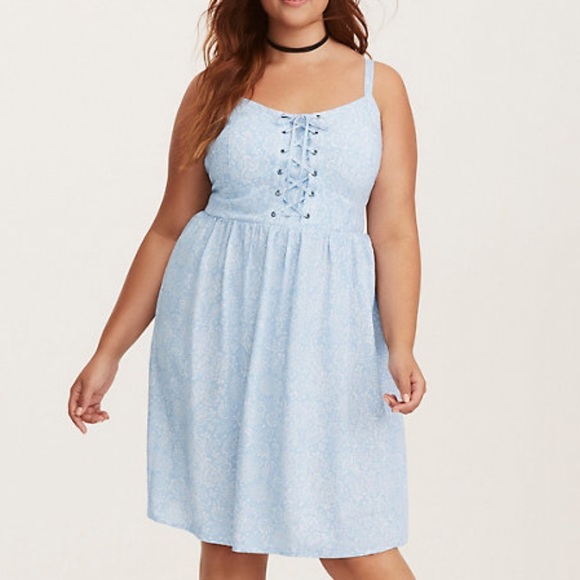 Torrid Black Floral Challis Lace-Up Dress, NWT - Picture 10 of 11